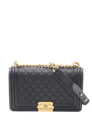 CHANEL Pre-Owned 2019 Old Medium Quilted Lambskin Boy Flap crossbody bag - Black