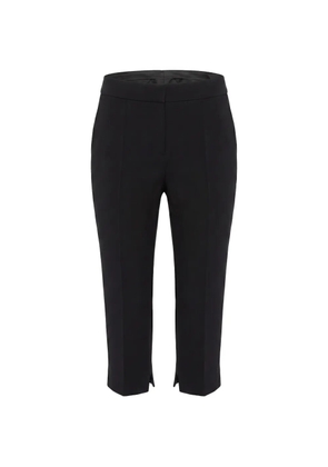 Elie Saab Cady cropped slit-hem trousers - Black