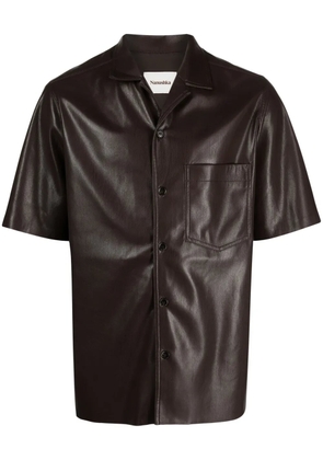 Nanushka Camp faux-leather shirt - Brown