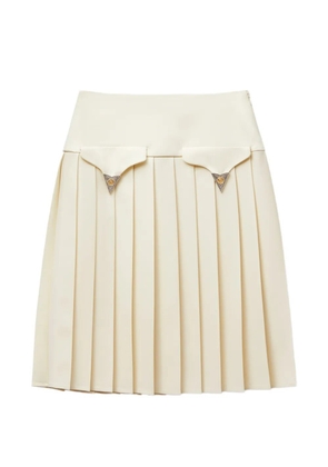Versace pleated wool midi skirt - Neutrals