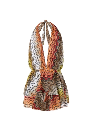 Missoni ruffled zig-zag mini dress - Orange