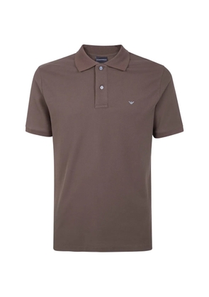 Emporio Armani logo-plaque polo shirt - Brown