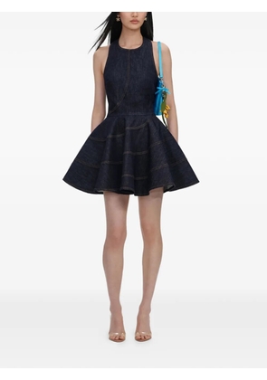 Self-Portrait backless skater-style mini dress - Blue