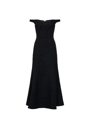 Self-Portrait off-the-shoulder flared maxi dress - Black