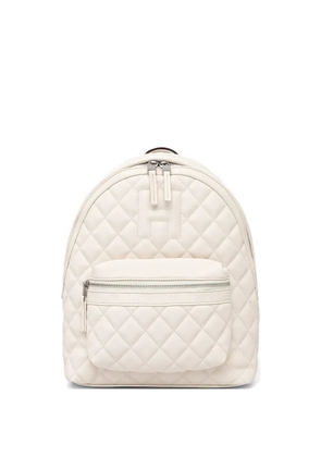 Silvian Heach quilted logo-embossed backpack - Neutrals