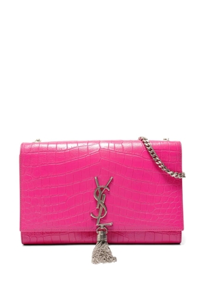 Saint Laurent Pre-Owned 2015-2016 crocodile-embossed leather chain bag - Pink