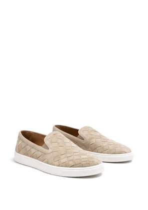 Poche Paris woven-suede loafers - Neutrals