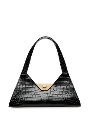Bally crocodile-effect shoulder bag - Black