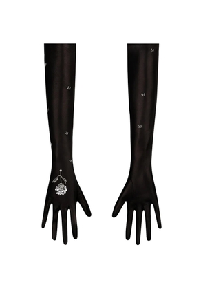 Anna October Tona sequin-embellished opera-length gloves - Black
