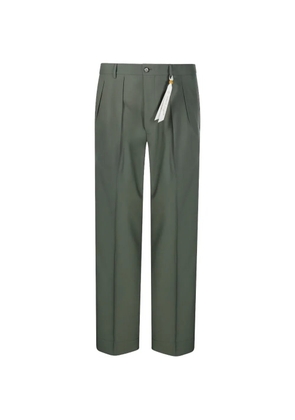 Santaniello pleated pressed-crease trousers - Green