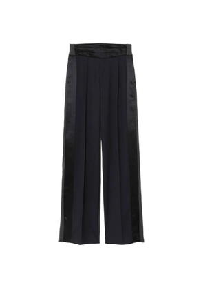 Undercover satin-trim pleated trousers - Grey