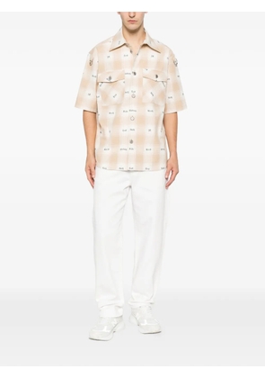 John Richmond check-print short-sleeve shirt - Neutrals