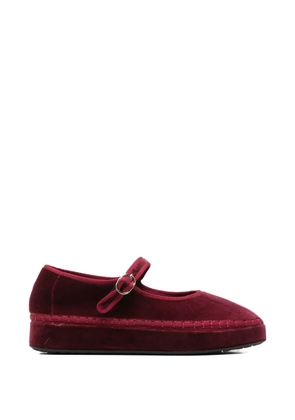 FLABELUS Double Lucrecia velvet Mary Jane shoes - Red