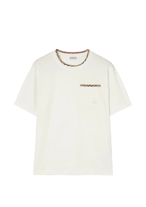 Burberry Check-trim cotton T-shirt - White