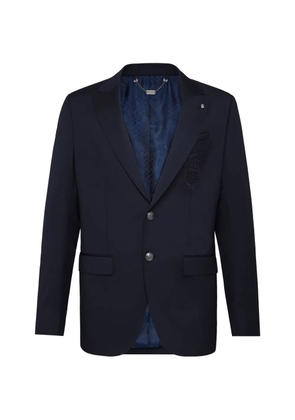 Billionaire Crest-embroidered blazer - Blue