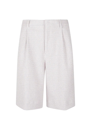 Tagliatore bouclé pleated shorts - White