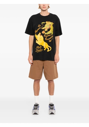 Melt dragon-print tiger-print T-shirt - Black