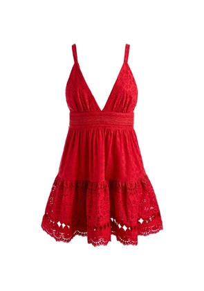 alice + olivia broderie-anglaise tiered dress