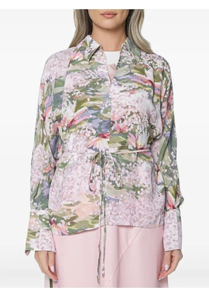 Ted Baker floral-print tie-waist blouse - Pink