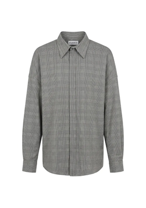 Situationist tartan-check wool shirt - Grey