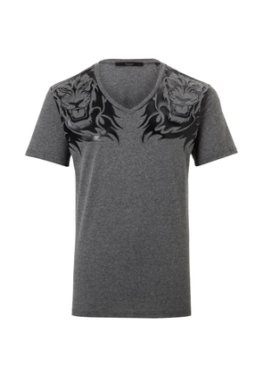 Billionaire lion-print V-neck T-shirt - Grey