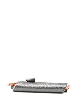 Anya Hindmarch metallic-effect tassel-detail pencil case - Grey
