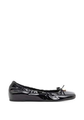 Valentino Garavani VLogoSignature patent-leather ballerinas - Black