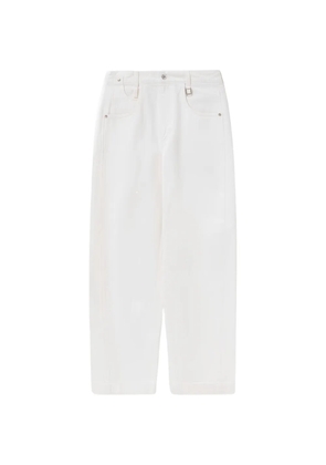 Wooyoungmi logo-patch panelled trousers - White