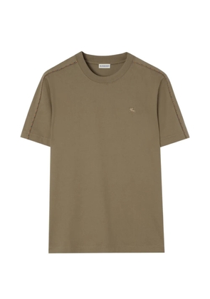 Burberry Check-piping cotton T-shirt - Green