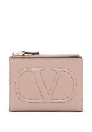 Valentino Garavani compact VLogo Walk wallet in calfskin - Neutrals