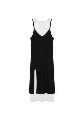 ALAINPAUL layered side-slit midi dress - Black
