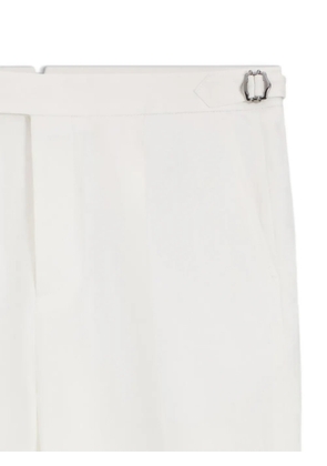 BOSS pleated-front side-adjuster trousers - White