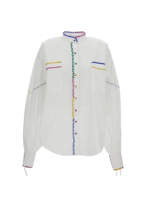 ESTRAFALARIO Imanzu embroidered-trim shirt - White