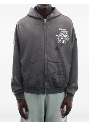 Paly Carrying The Message distressed hoodie - Black