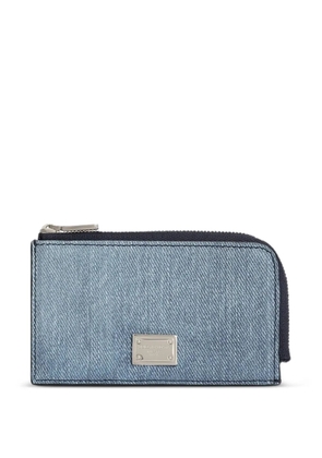 Dolce & Gabbana nubuck denim card holder - Blue