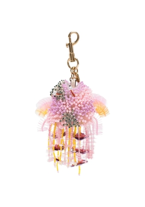 Anya Hindmarch bead-embellished sequined keyring - Pink