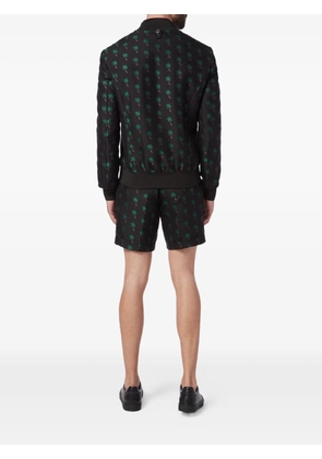 Billionaire palm-embroidered bomber jacket - Black