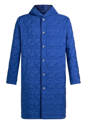 ETRO paisley-quilted hooded coat - Blue