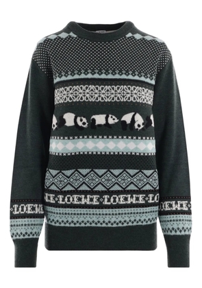 LOEWE x Suna Fujita intarsia-knit jumper - Green