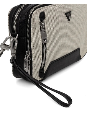GUESS USA Torino logo-plaque panelled shoulder bag - Neutrals