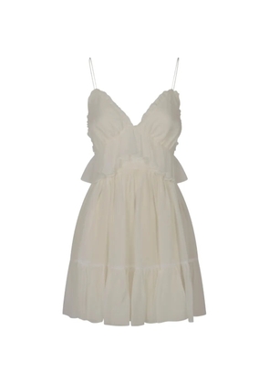 Raquel Diniz ruffled-trim tiered mini dress - White