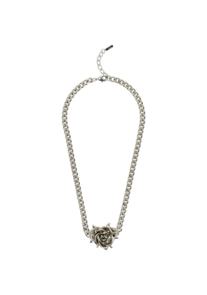 We11done Spiky Rose necklace - Silver