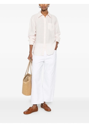 Gant striped chest-pocket shirt - Pink