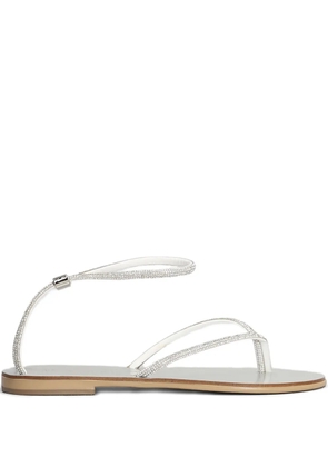 Nicolas Lainas crystal-embellished flat sandals - Silver