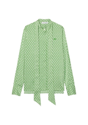Lacoste patterned tie-neck shirt - Green