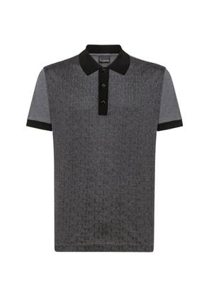 Billionaire logo-jacquard short-sleeve polo shirt - Grey