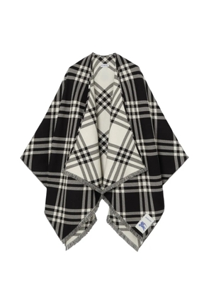 Burberry Check wool silk cashmere cape - Black