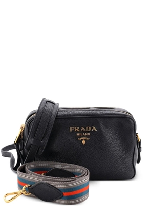 Prada Pre-Owned Dual Strap Double Zip Camera Bag Vitello Daino crossbody bag - Black