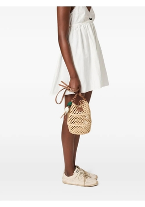Miu Miu raffia crochet pouch - Neutrals