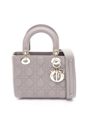 Christian Dior Pre-Owned 2010-2026 Small Calfskin Cannage Lady Dior satchel - Grey